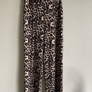 Cheetah Print High Waisted Wide Legged Dress Pant